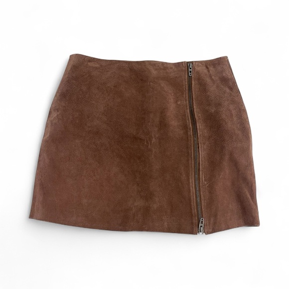NWT Blank NYC Brown Leather Suede Mini Skirt Size 29 - Picture 3 of 8